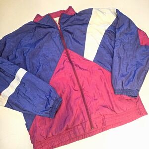 Vintage JC Penneys USA Olympic‎ Apparell Full Zip Windbreaker Jacket Size Large